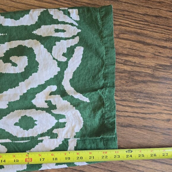 Rachel Zoe Wide Leg Boho Cropped Linen Pants EUC- Women's Size M - Green/Cream - Picture 11 of 11